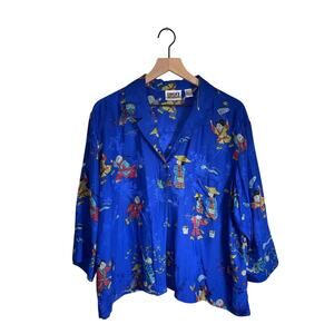 VINTAGE CHICOS Design Silk Lightweight Asian Inspired Flowy Blouse 3